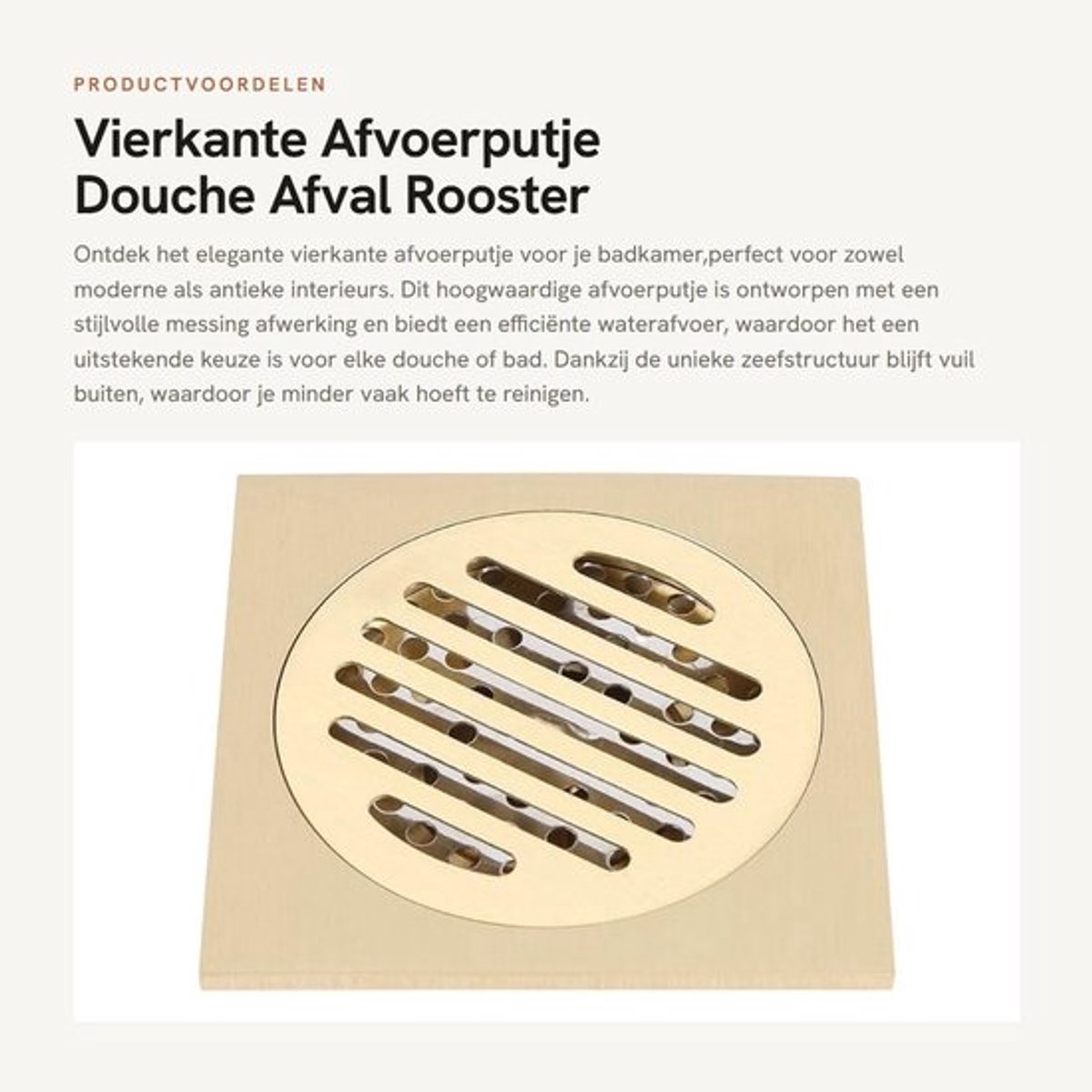 Afvoerputje Antiek Ontwerp - Afvoerputje Douche - Afvoerputje Zeefje - Waterafvoerfunctie - Insectenwerend - 10x10 Cm - Afvoerput
