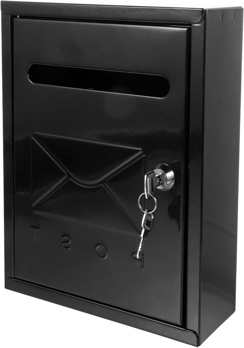 Brievenbus Muur - Post Opberger - Post Ontvangen - Met Slot - 30 x 21.7 cm - Zwart