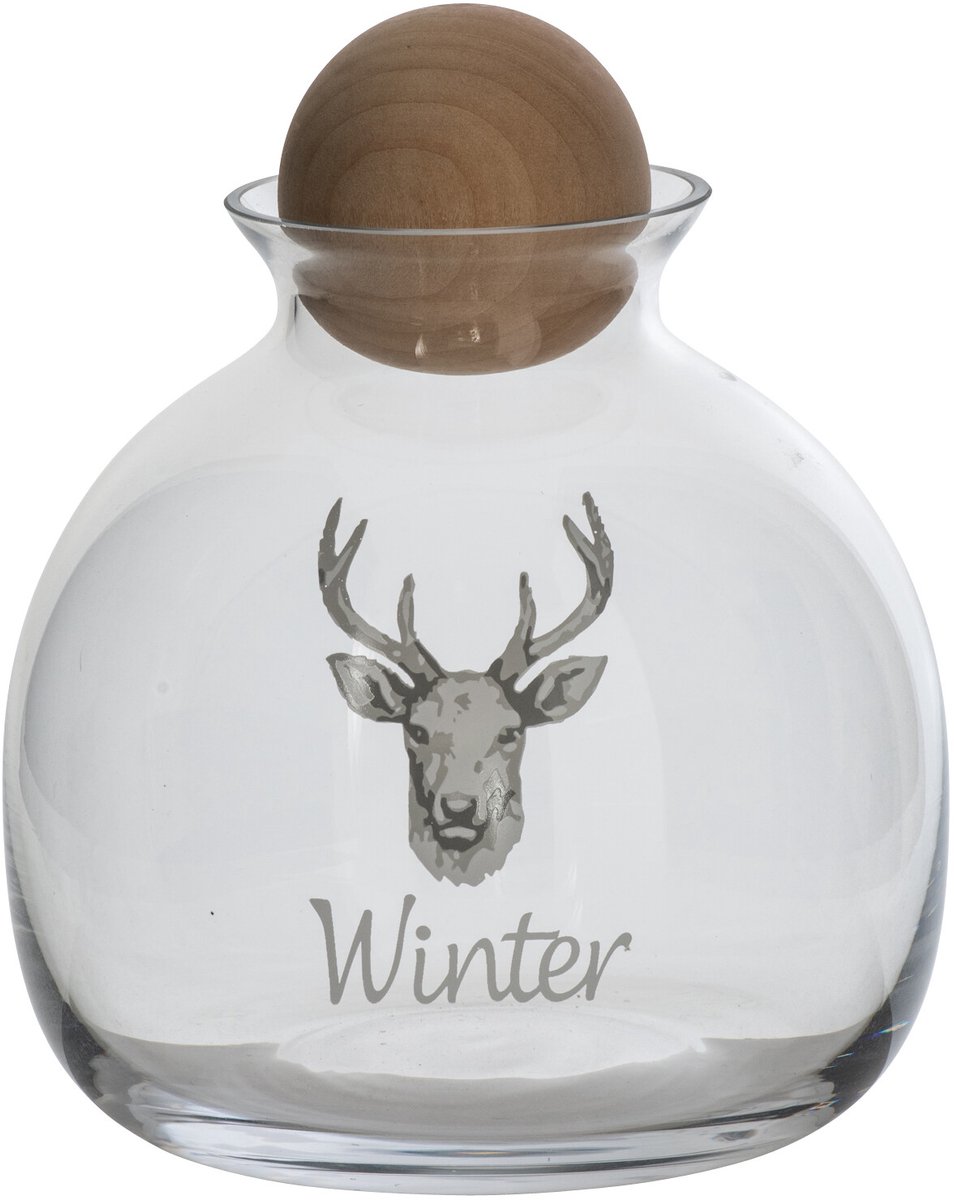 J-Line kan hert - glas - wit/naturel