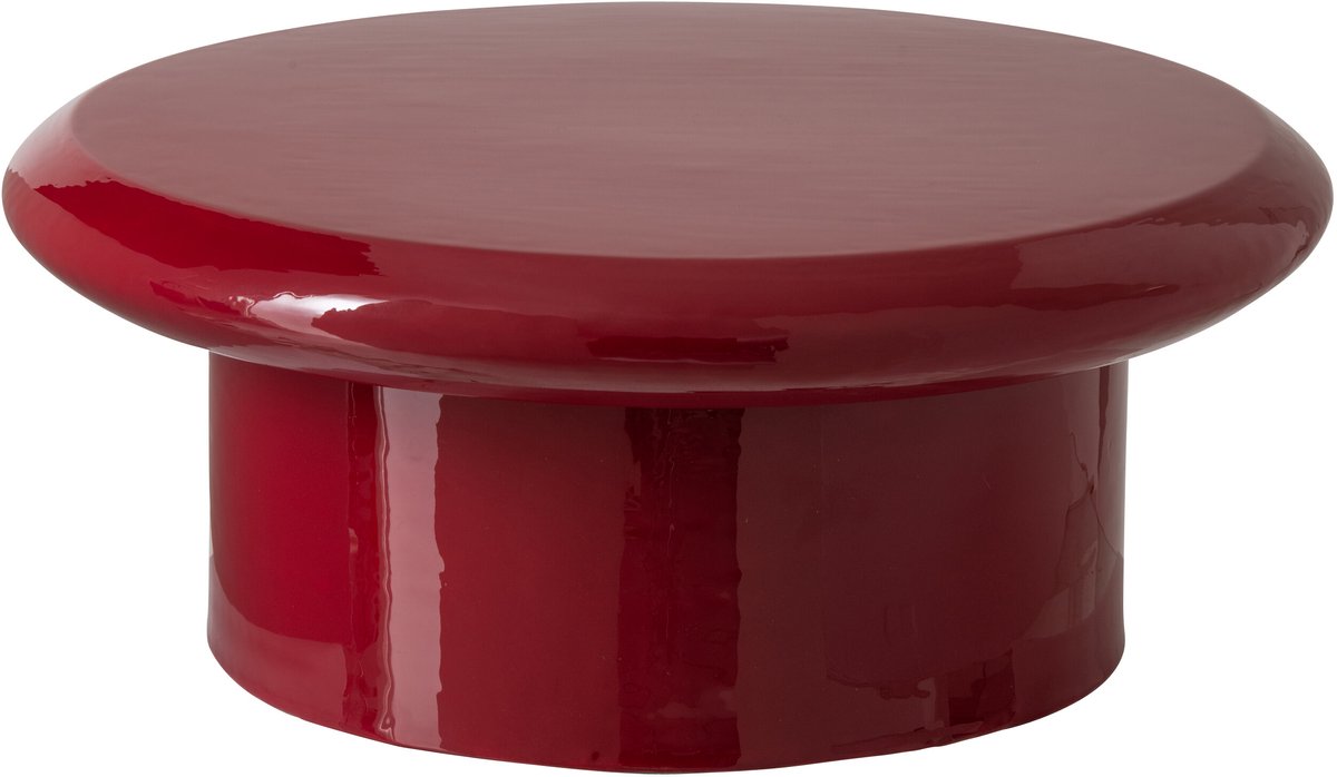 J-Line Ronde gelakte salontafel - metaal - rood