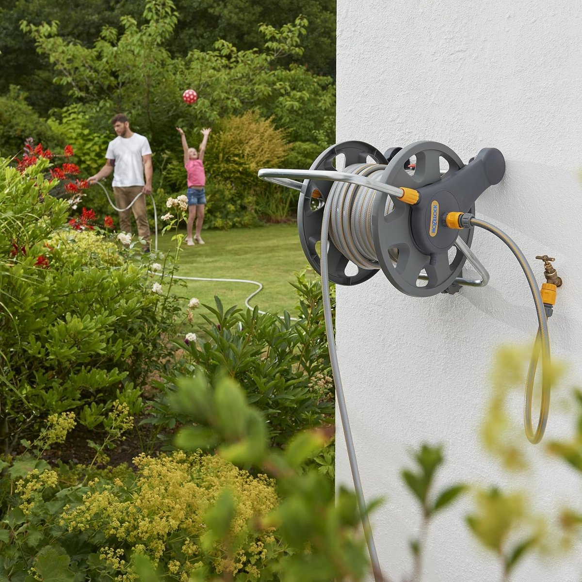 Slangopbergsysteem - Slanghouder Tuinslang - Tuinonderhoud Water - 2-in-1 Systeem - 25 meter slang - Groen – foto 3