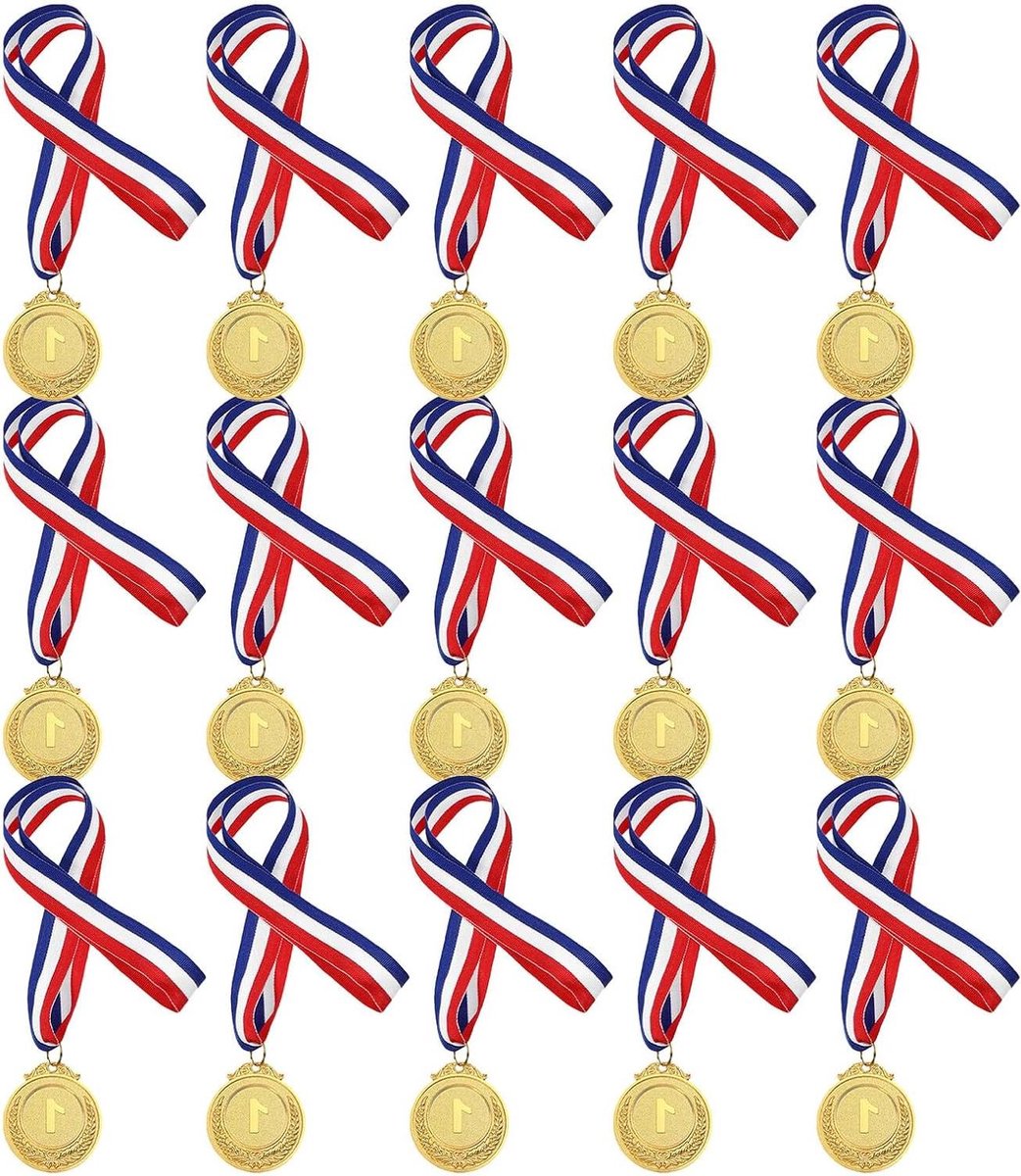Gouden Sportmedailles - Kinderprijzen Bekroningen - Wedstrijden Belonen - Genummerd Ontwerp - 5.1 cm - Goud