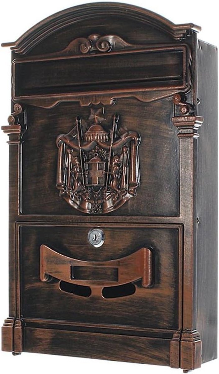 Brievenbus - Postkast - Post Ontvangen - Cilinderslot met 2 sleutels - 41x26 cm - Antiek
