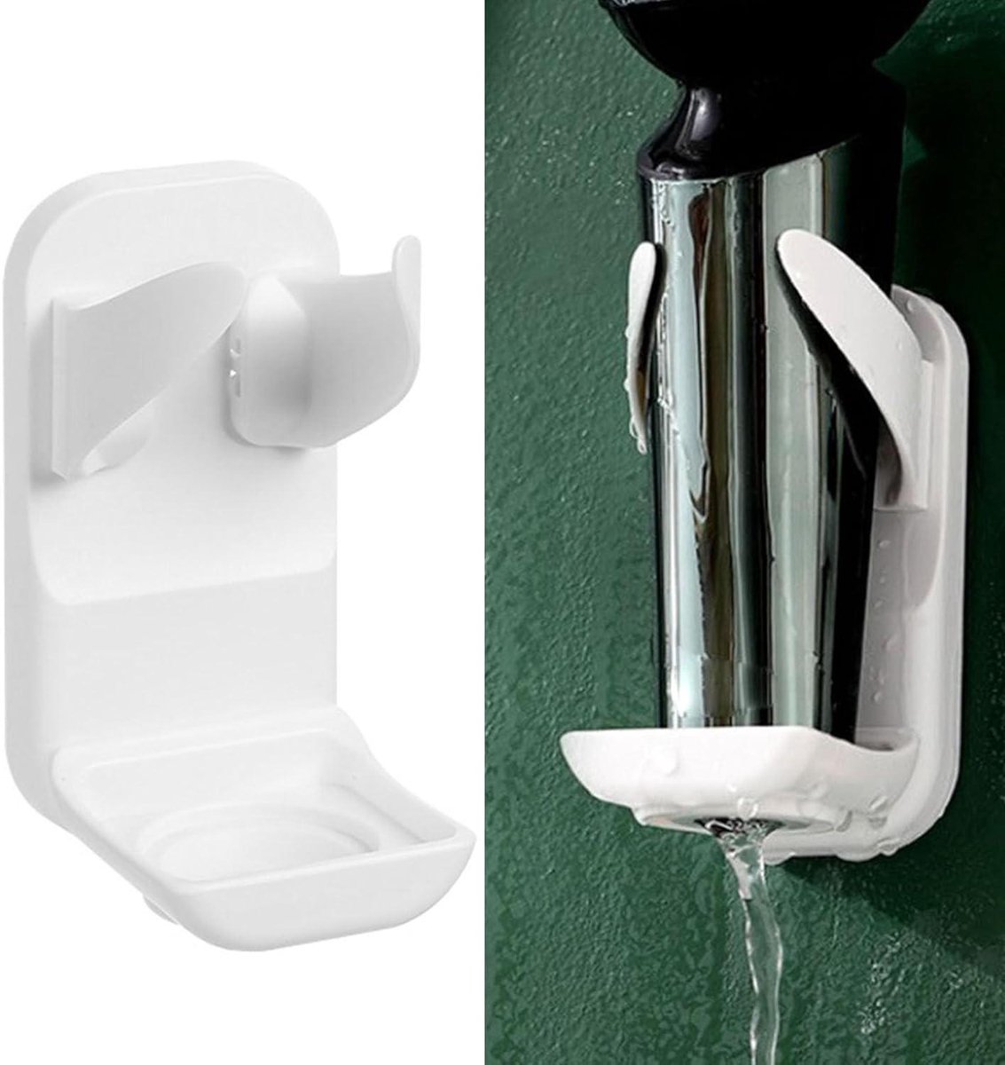 Baardtrimmer Standaard - Trimmer Houder - Badkamer Organisatie - Boorvrije Montage - 5x5.9x10cm - Wit