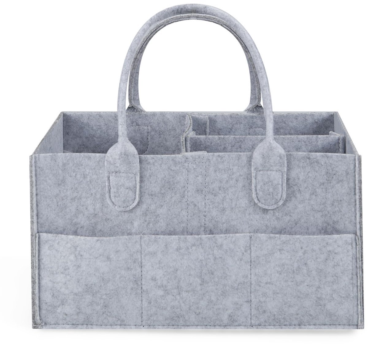 Casalora Luiertas Vilt - Grijs - Commodemandje en Luiertas - Luiermand voor Baby Kamer - Luier Mand Organizer - Opbergmand kinderkamer - Speelgoedmand