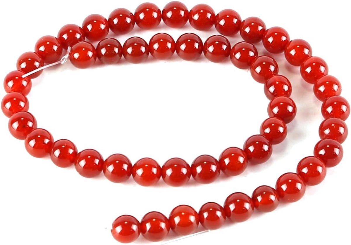 Kralen 8mm Rode agaat ronde kralen 47 stuks kralen Halfedelsteen DIY handgemaakte knutselspullen