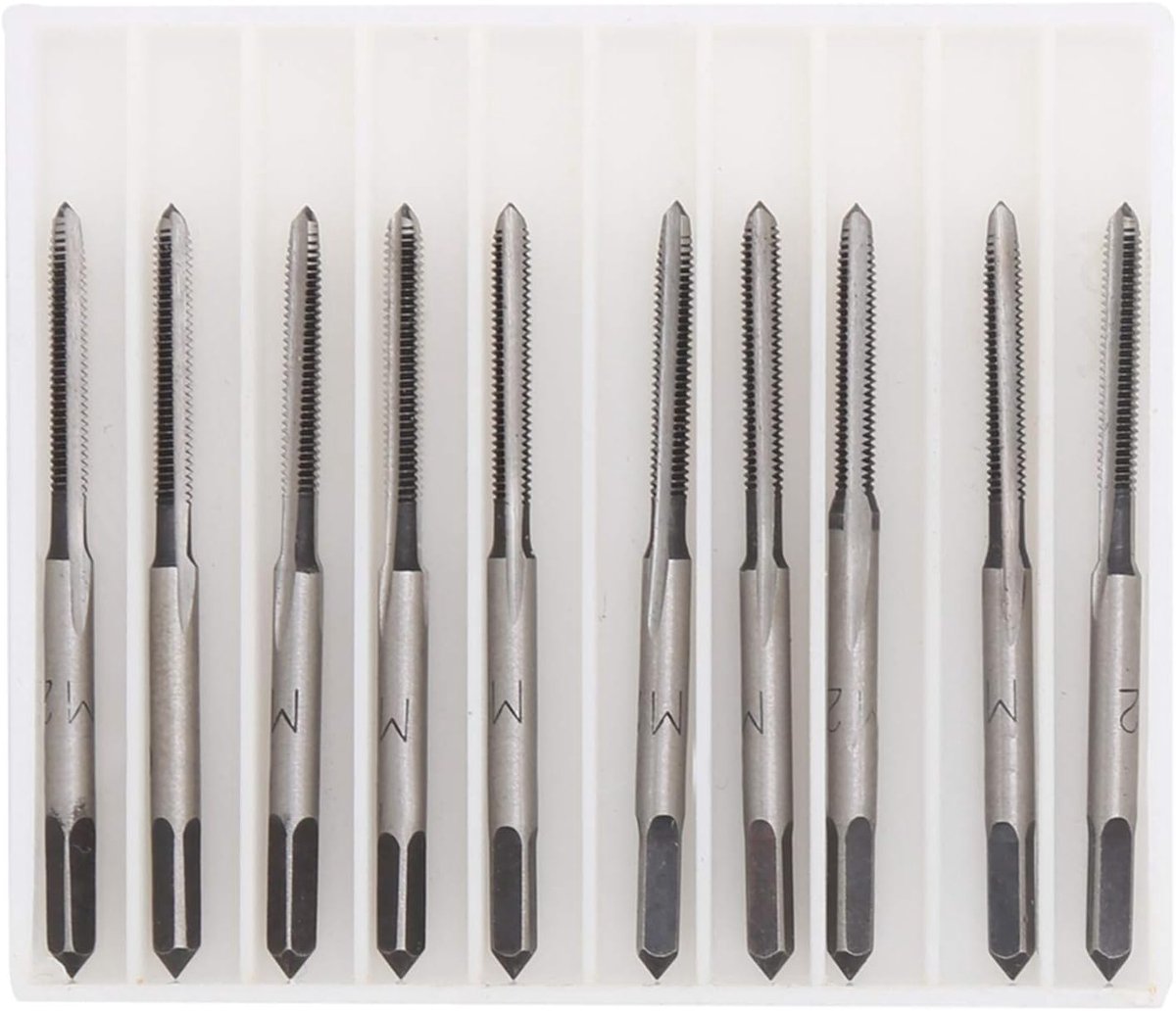 10 Stuks M2 Metrische Taper Plug Tap Set, Handmatige Rechte Groeven Draad Tap Koolstofstaal Tool