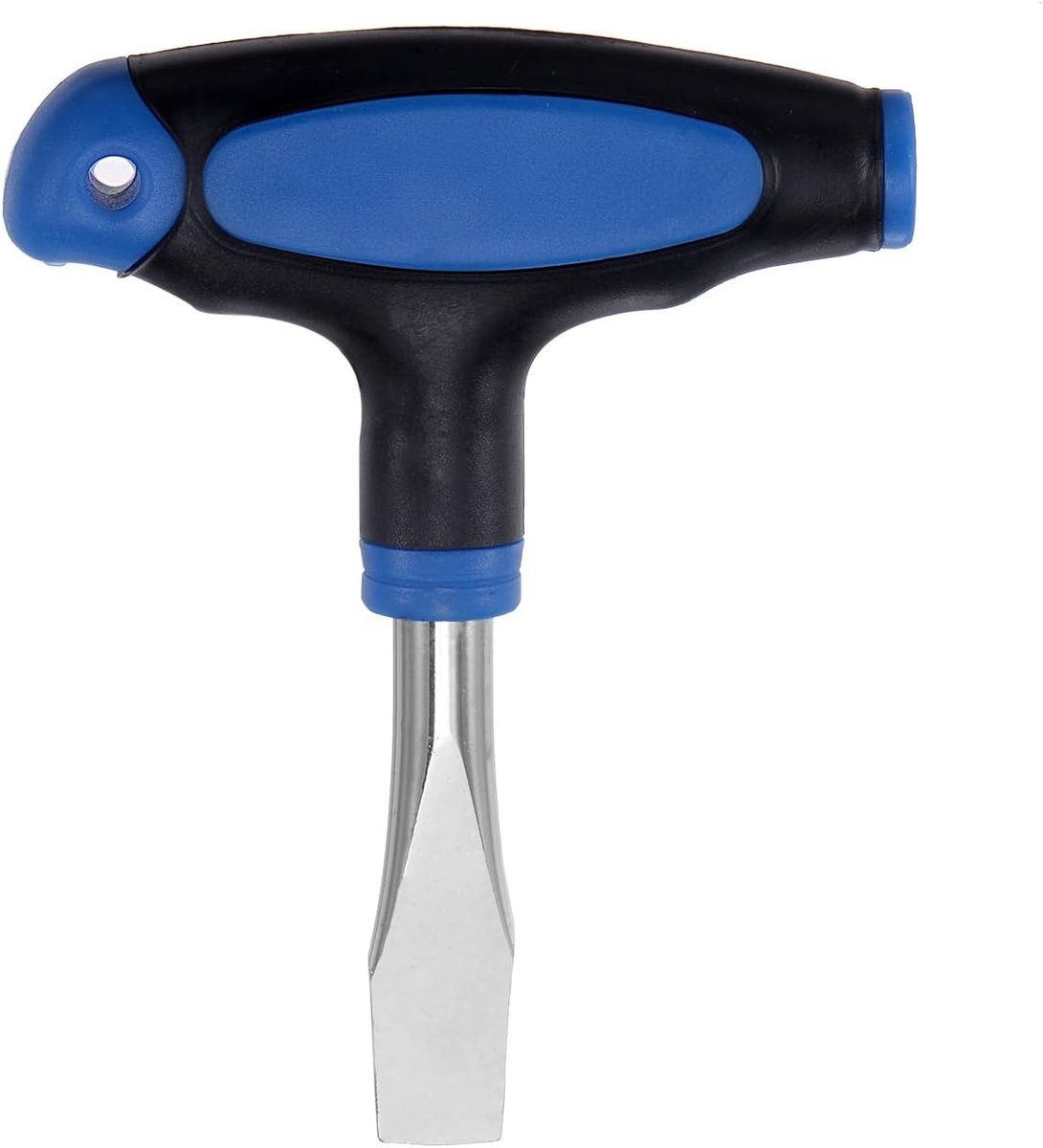 Schroevendraaier met platte kop, T-greep, 12 mm, eenvoudig te bedienen, ergonomische handgreep, schroevendraaier met platte kop van kunststof, voor bioscoopset, blauw en zwart