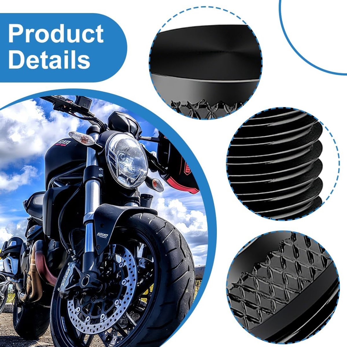 Spiegel stoppen voor motorfiets, CNC-afdekking, blindstop, M10 schroeven, schroefdraadstop, aluminium anodische oxidatie schroeven, schroefdraad, bekledingsschroeven, 2 x rechtse