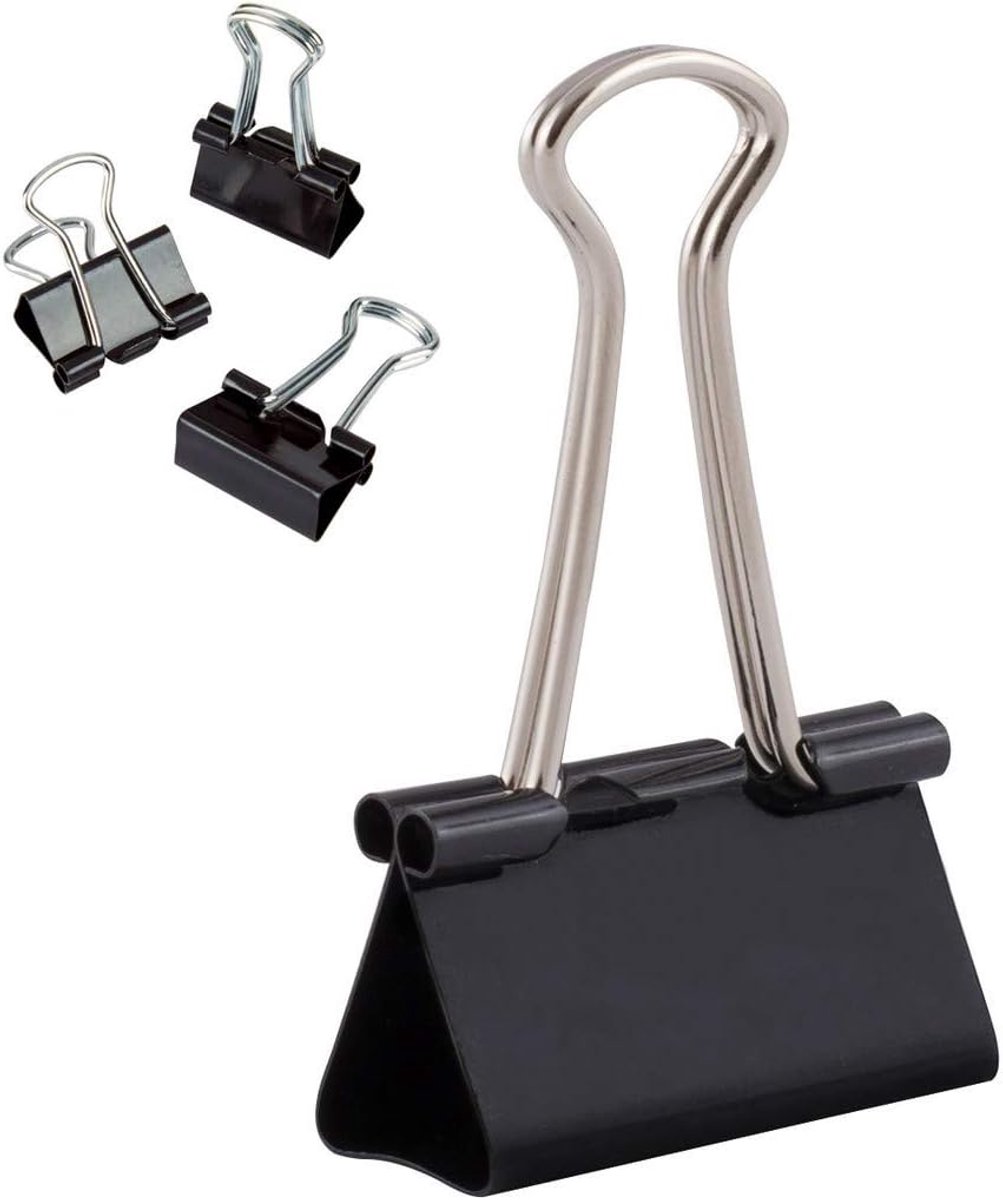 Multifunctionele klemmen, 32 mm, papierklemmen, metaal, zwart, 12 stuks