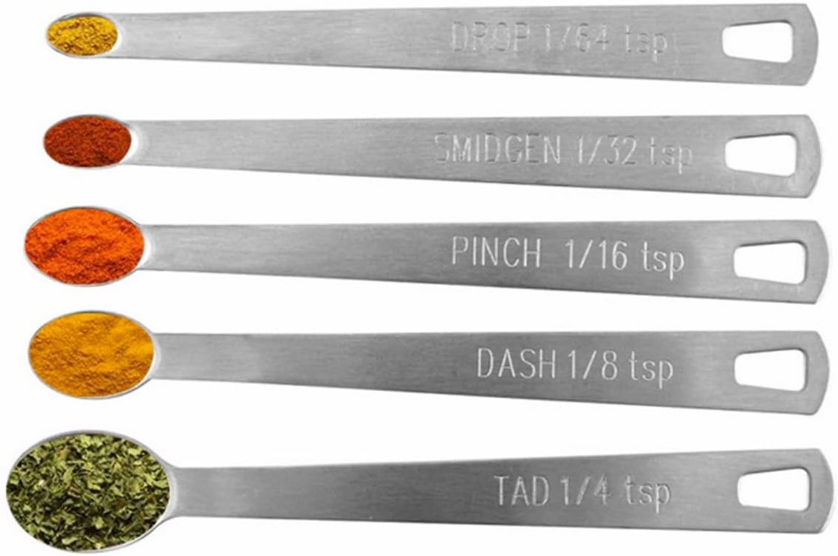 5Pcs Mini Maatlepels Rvs Kruiden Maatlepel Voor Bakken Koken Keuken Accessoires