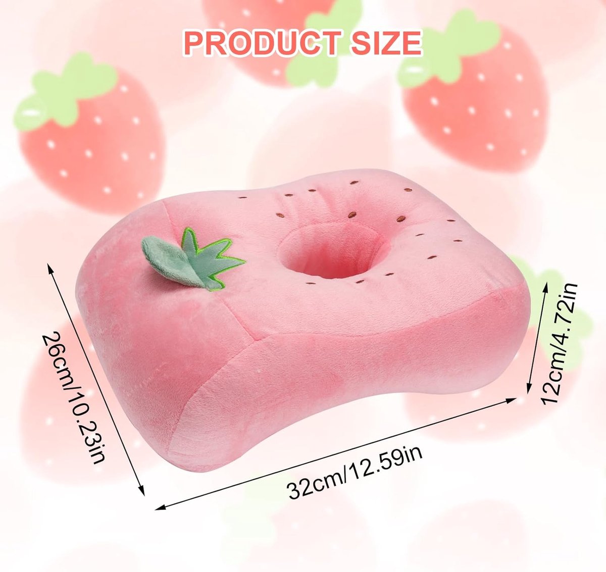 donutkussen met gat, ergonomisch nekkussen, roze voor zijslapers, middagslaap, reizen, kantoor, vliegtuig, zacht, schattig piercingkussen met oorgat voor dames, kinderen, meisjes