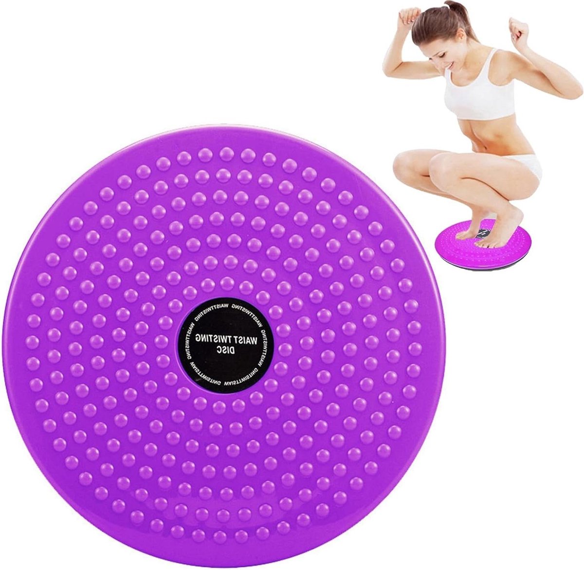 Taille Twist Disc - Heup trainer - Thuis oefeningen - Anti-slip textuur - 24.5 cm diameter - Paars