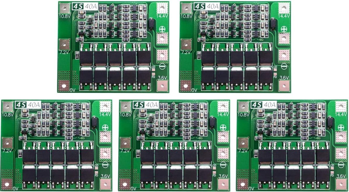 5pcs 4S 40A 14.8V 16.8V 18650 Lithium Battery Protection Board BMS PCB