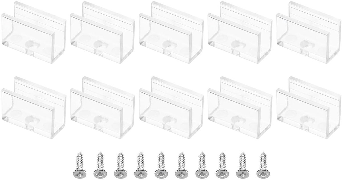 Ledstrips, 40 stuks, transparant, voor 5,9 mm-6,4 mm | Montagebeugels, bevestiging ledstripclips, kunststof klemklemmen met schroeven, RGB neon lichtstripkabel
