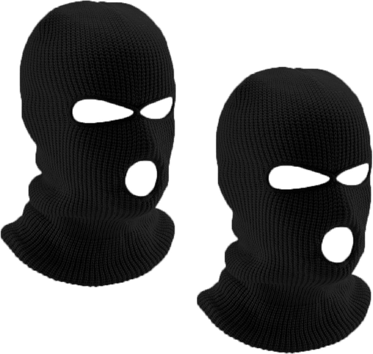 2 stuks balaclava - 3-gaats stormmasker, gebreide bivakmuts, multifunctioneel masker, skimuts voor motorfiets en fiets