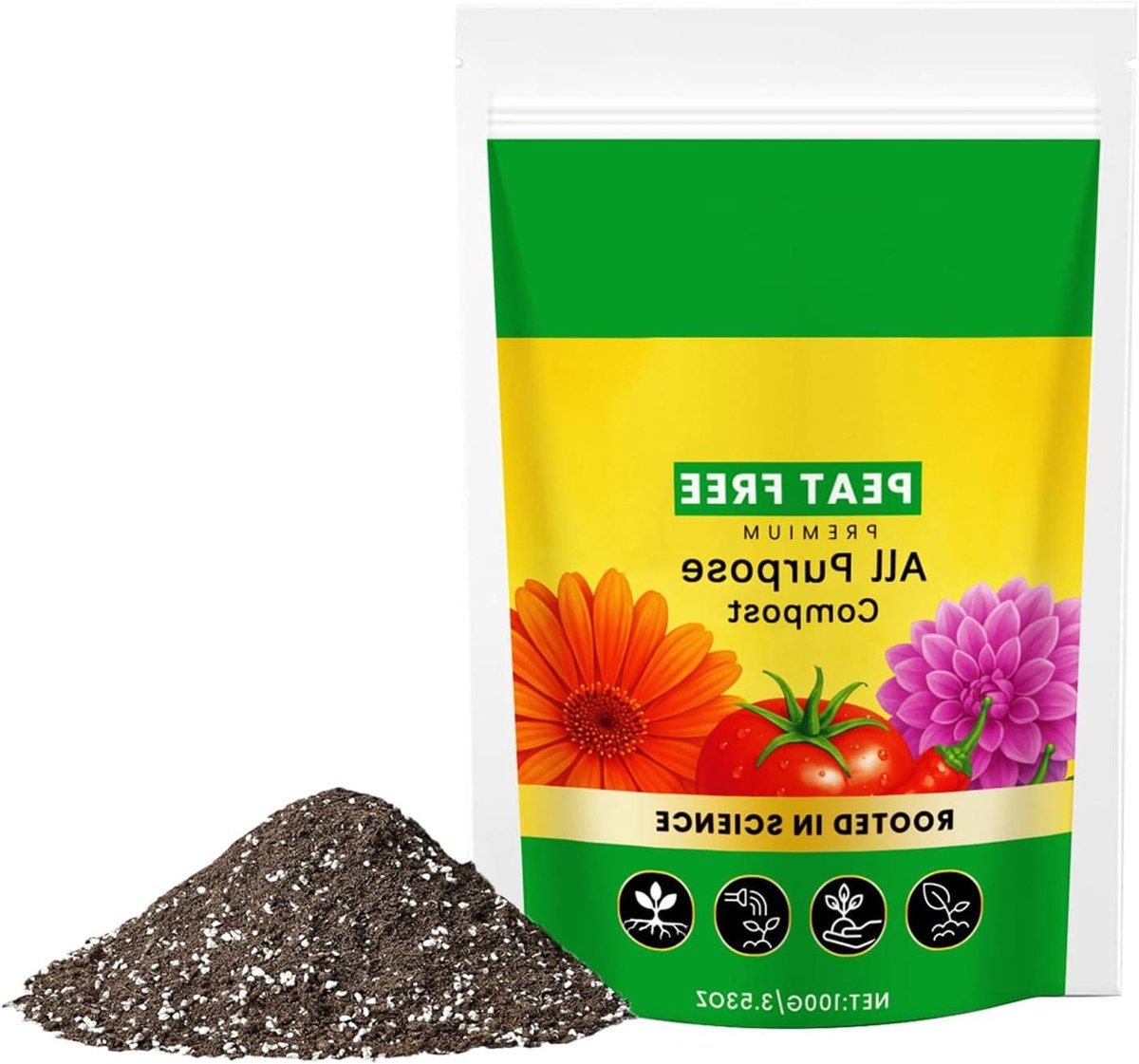 Potgrond Kamerplanten - Aarde Mix - Planten Verzorgen - Organisch Natuurlijk - 100 gram - Bruin