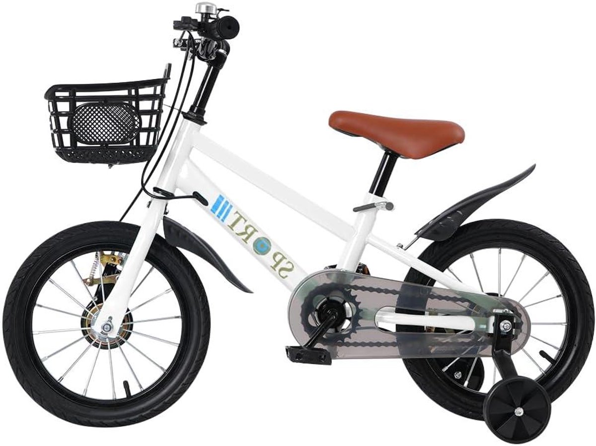 Kinderfiets Loopfiets Peuterefiets Veilig Leren Fietsen Extra Sterk Stalen Frame 16 inch Wit