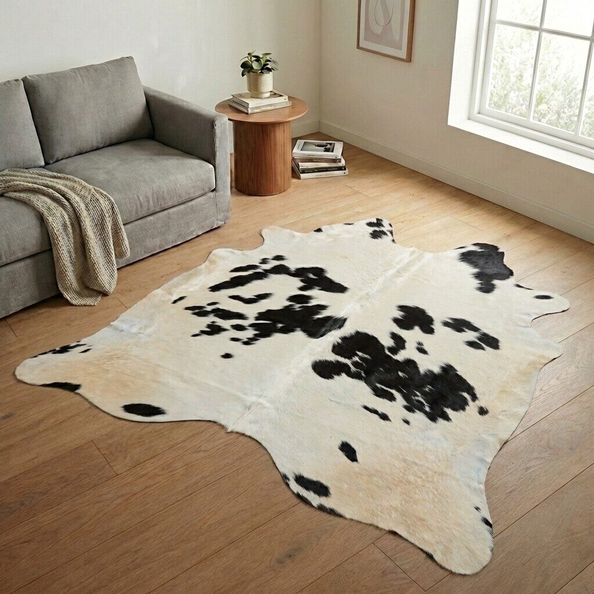Koeienhuid Vloerkleed XXL (Extra Groot) - Zwart-wit - 229 x 217 cm - Koeienkleed / Koeienvel / Dierenvel / Dierenhuid / Koehuid Tapijt