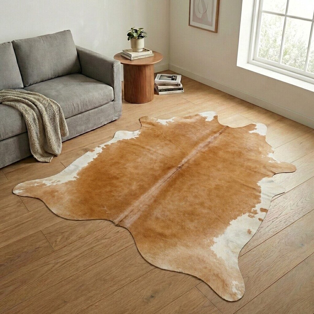 Koeienhuid Vloerkleed XXL (Extra Groot) - Effen-solid - 248 x 222 cm - Koeienkleed / Koeienvel / Dierenvel / Dierenhuid / Koehuid Tapijt