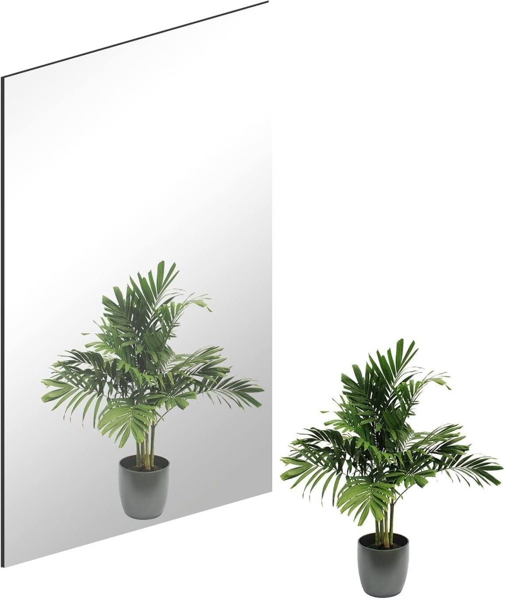HD Wandspiegel 40 x 30 cm, Zelfklevende Glazen Spiegel voor Badkamer, Slaapkamer en Woonkamer, Frameless Decoratie met Hoge Helderheid en Eenvoudige Installatie