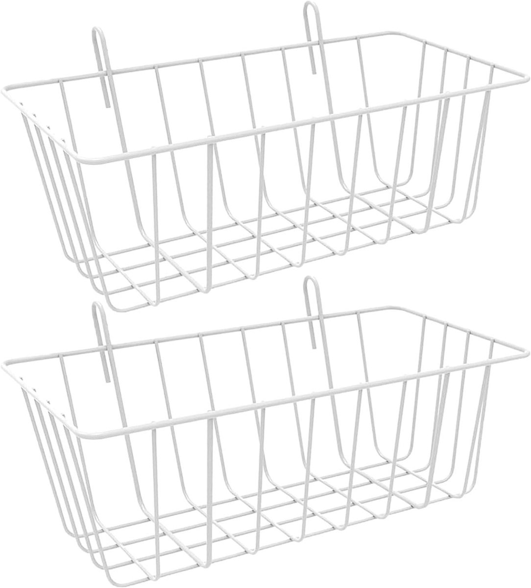 Hooivoeder Set - Voerdispenser Kooi - Kleine Dieren - Ruimtebesparend Ontwerp - 2 Stuks 23cm - Wit