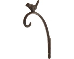 Mooie metalen wandhaak met bloem en vogel, perfect voor landelijke stijl decoratie, plantenhaken en muurhouders