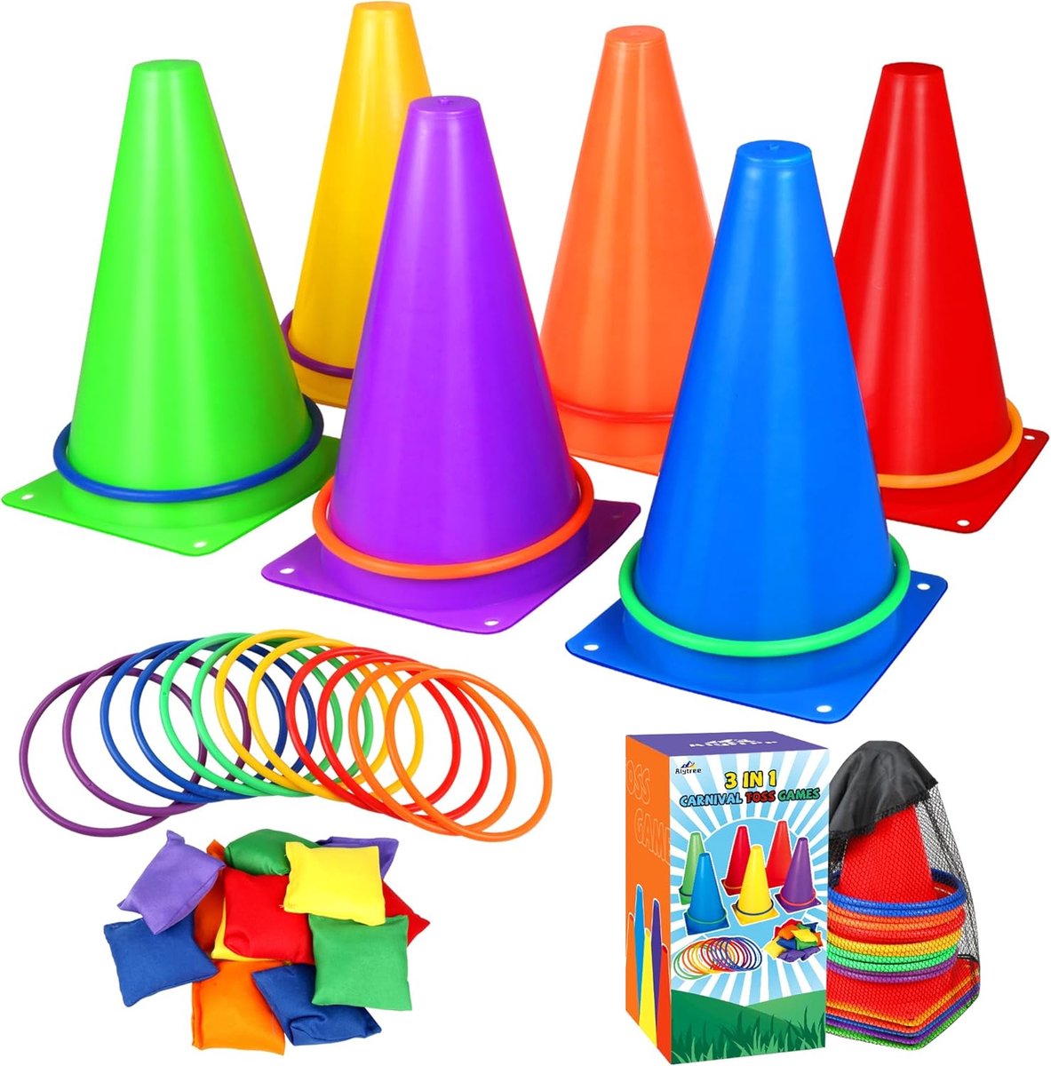 Carnaval Ring Toss Spel Set - 30-delig - Sterke polyester - Ideaal voor kinderen - ShopVlot