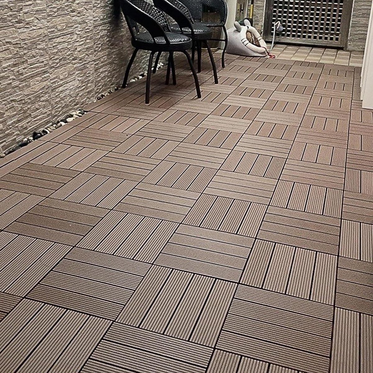 Vloertegels - Terrastegels - Buiten Decoratie - Eenvoudige Installatie - 30x30 cm - Koffie