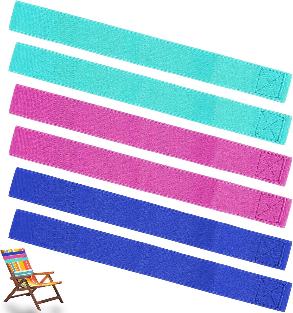 6 Stuks Strandhanddoek Clips, Elastische Rubberen Handdoekklemmen voor Strand en Zwembad, Breed Ontwerp voor Veilig Vasthouden, 3 Kleuren - Handig voor Cruise, Vakantie en Buitenactiviteiten