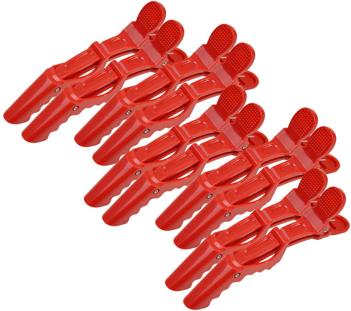 10 Stuks Alligator Haarclips Styling Sectieclips Professioneel Salonsnelheid Haarclips voor Haarstyling, Kleuring, Snijden (Rood）