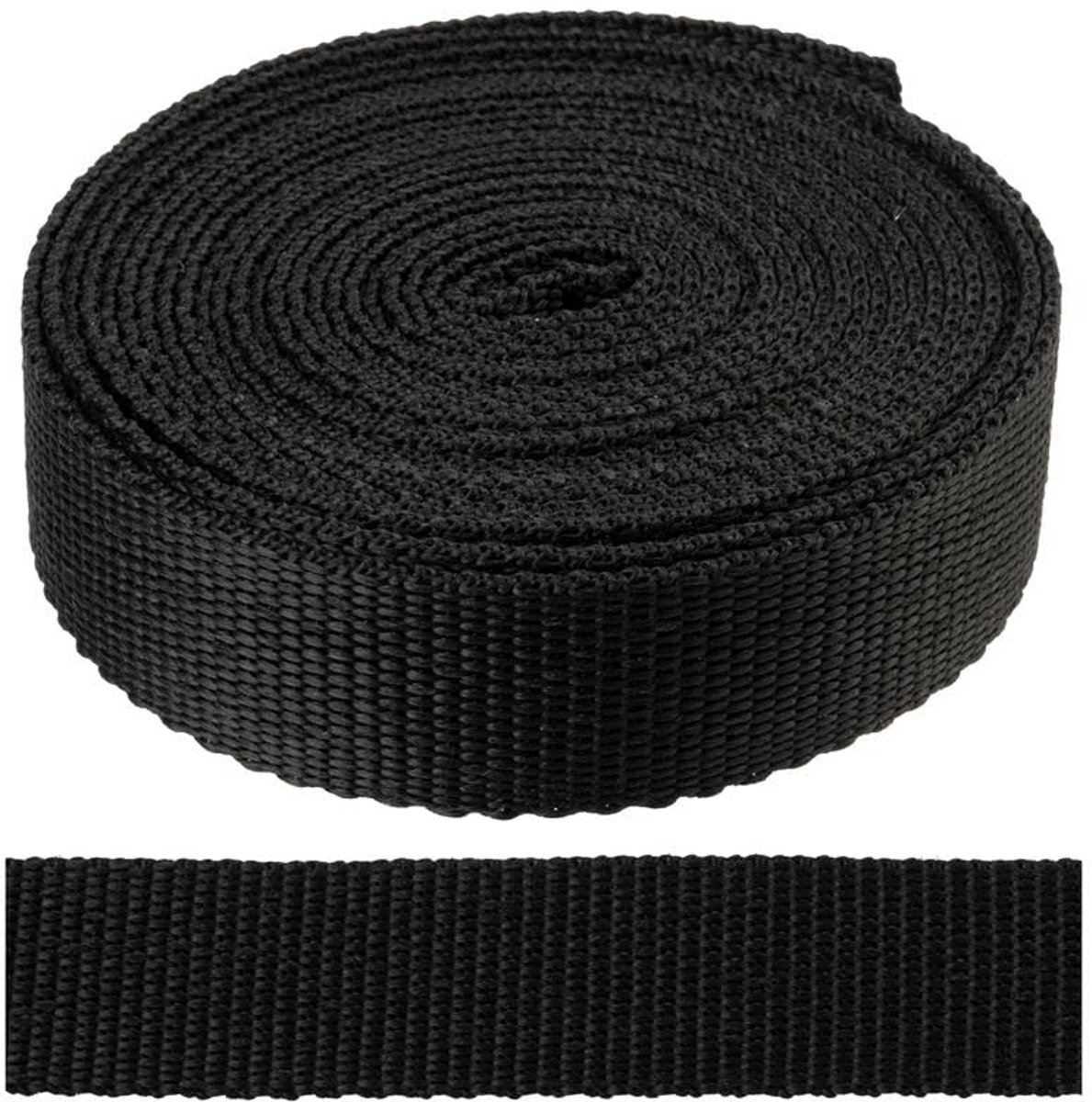 - Polyamide webbing zwart 4 meter | Breedte 25 mm | Professioneel & Thuisgebruik | Naaien, knutselen, doe-het-zelf