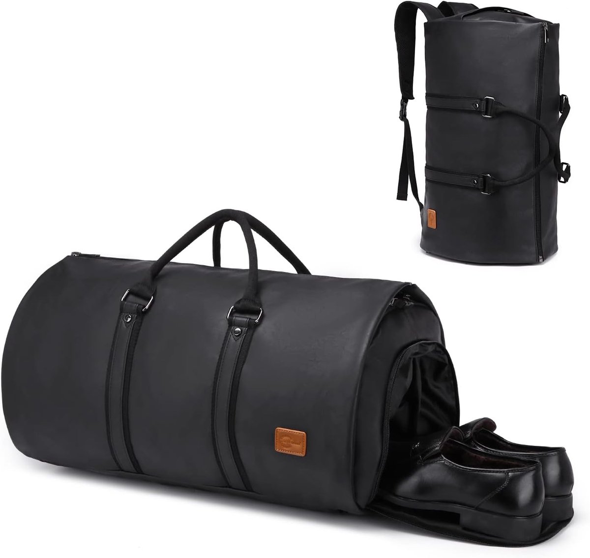 SnelShoppen - Paktas voor heren, converteerbare reiskledingtas met vakken, 3-in-1 handbagagetas, opvouwbare weekend-reistas, kledingtas voor pak, zwar