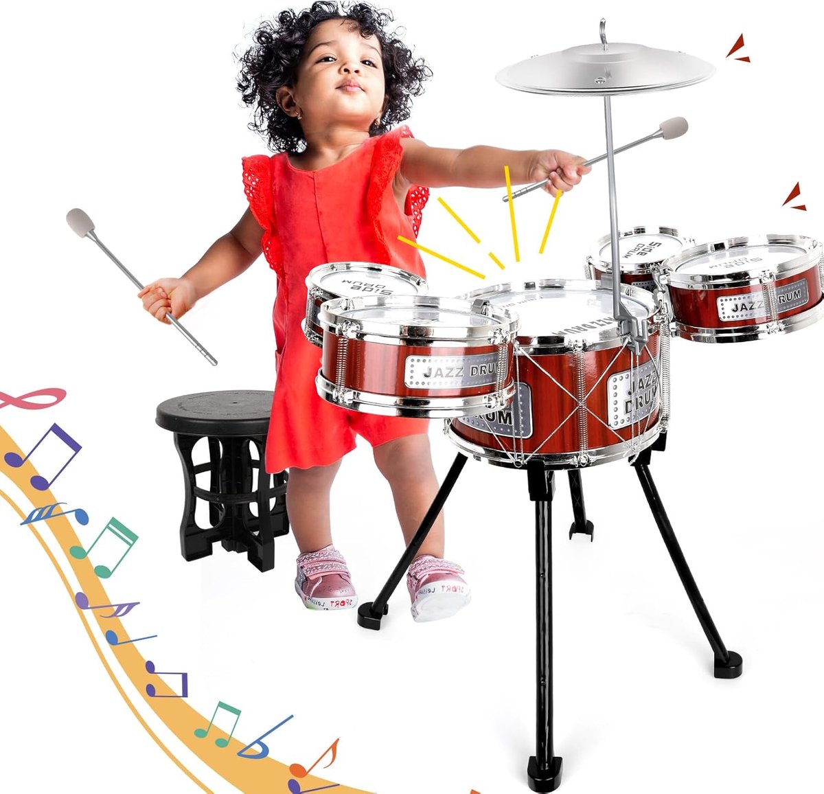 Kindertrommelset 5-delig - Muziekinstrumenten voor kinderen - Educatief speelgoed - Perfect voor jonge muzikanten - ShopVlot