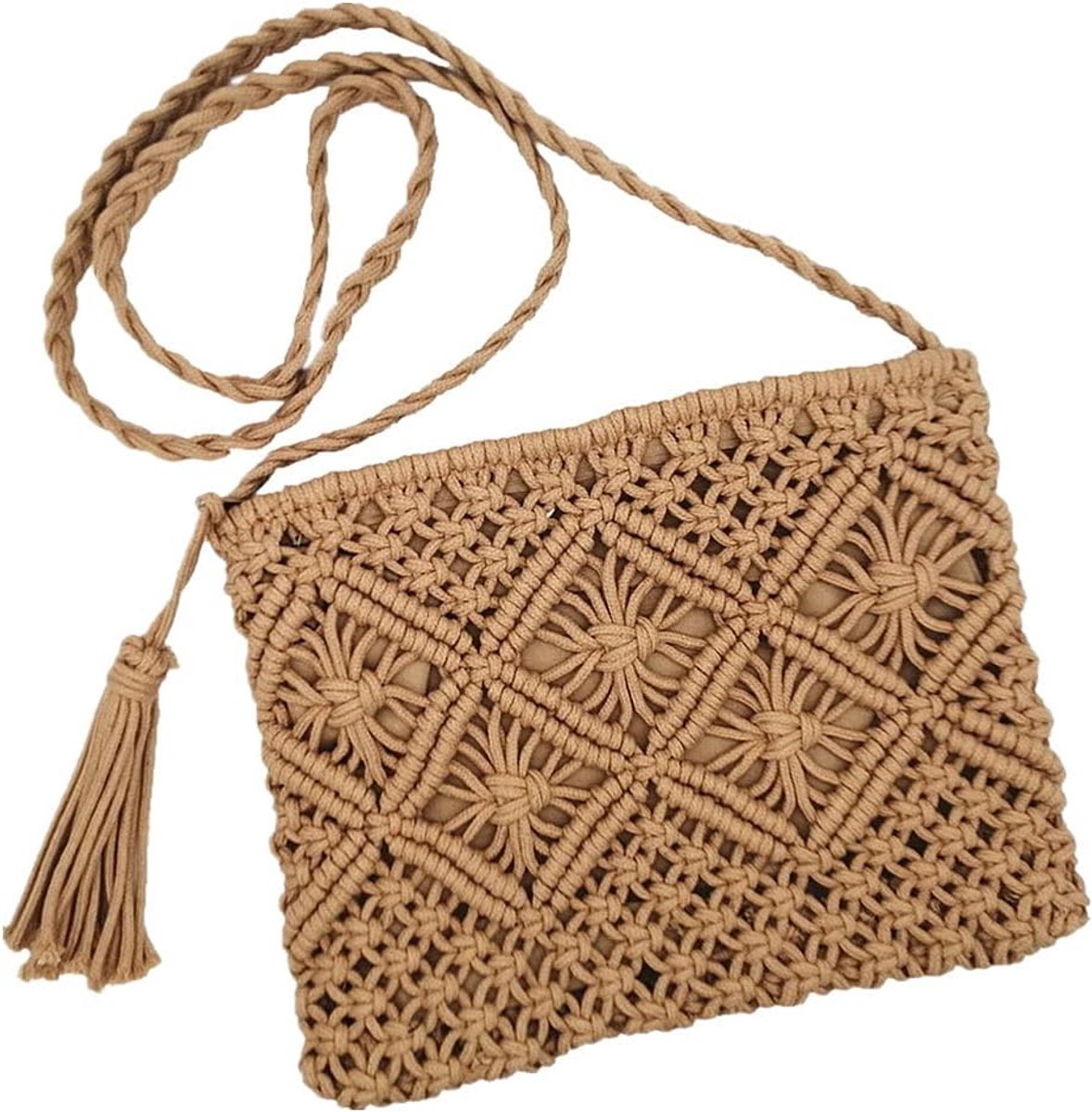 Handgemaakte macramé crossbody schoudertas voor dames - ShopVlot
