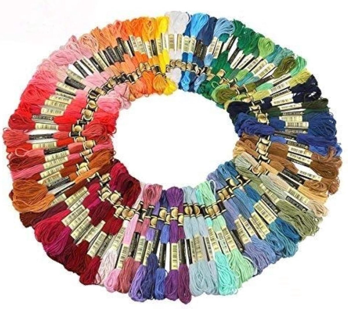 8 m, 6-dradig, kleurrijk, multicolor voor kruissteek, knutselset, 100 dokken
