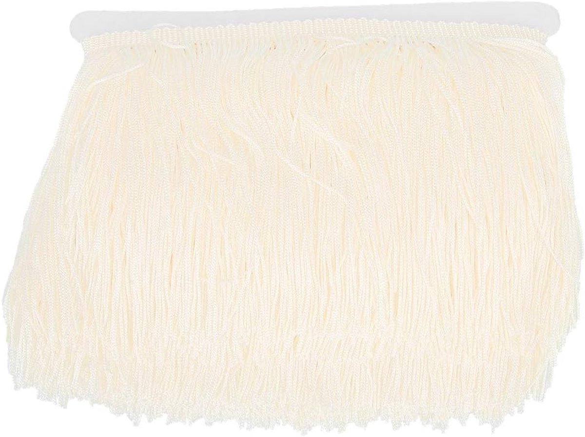 Franje Trim Gordijn & Kleding – 10 Meter Polyester Kwastjes Boord Beige – 14 cm Breed Zelfklevend Naaiaccessoire voor Gordijnen, Kostuums & Woondecoratie DIY