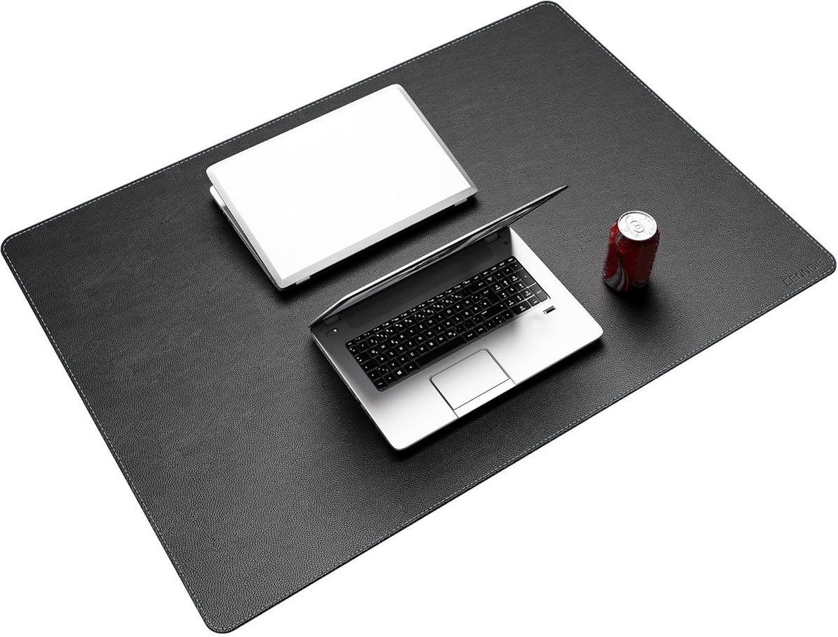 Bureau Mat van PU Leer - Antislip Schreibtisch Onderlegger 100x70 cm - Waterdicht en Makkelijk Schoon te Maken - Grote Muismat voor Kantoor en Homeoffice - Zwart