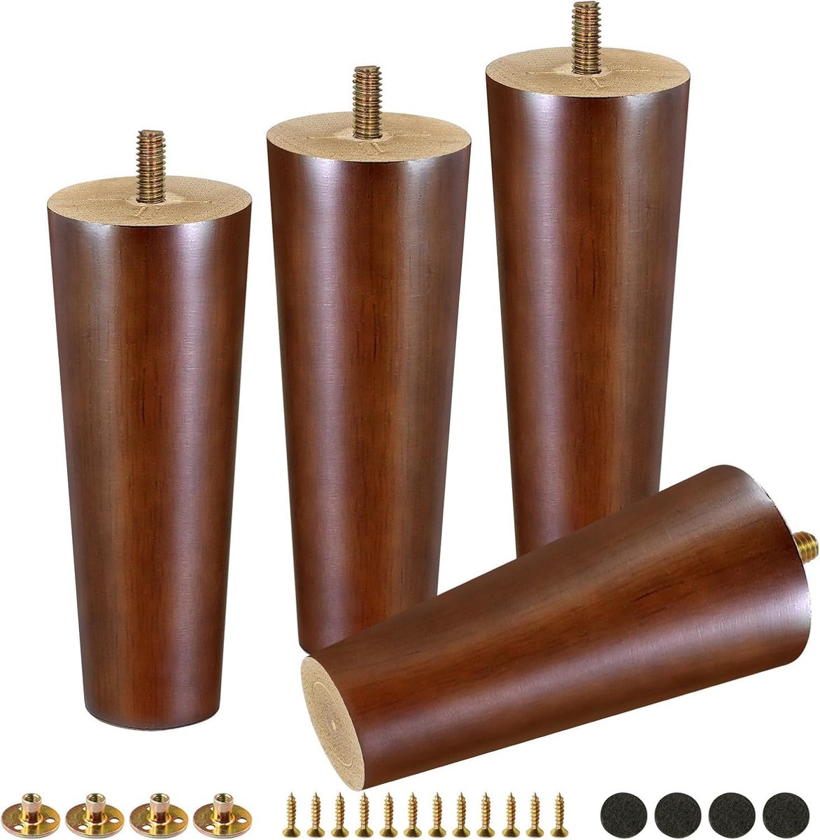 Poten 15 cm houten poten voor meubels eikenhouten kastpoten sofapoten meubelpoten ronde houten poten voor salontafel bed commode stoel salontafel kast sofa poten