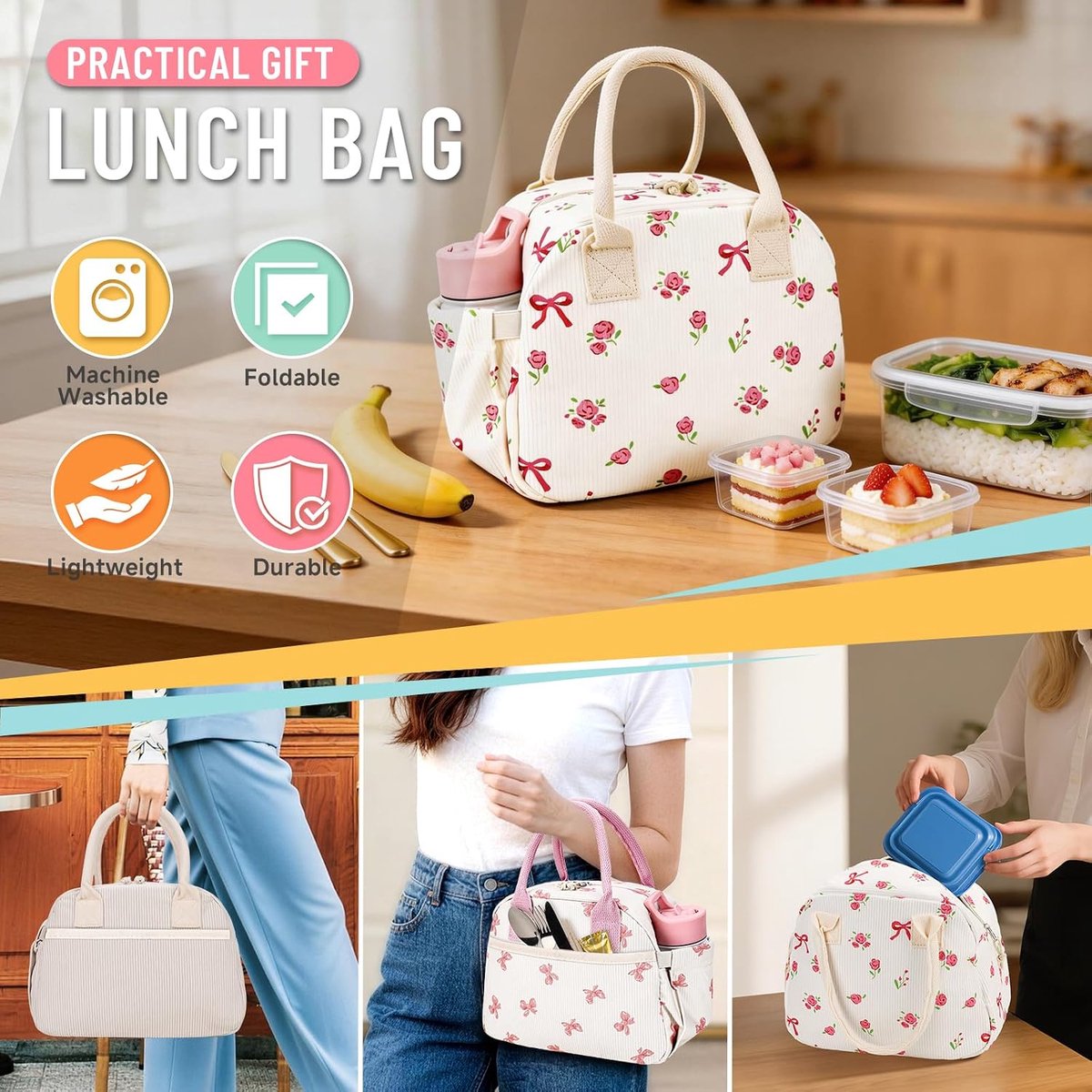 SnelShoppen - 10 Liter Geïsoleerde Lunchtas, Opvouwbare Thermotas, Koeltas, Picknicktas voor Heren en Dames, Ideaal voor School, Werk en Picknicks