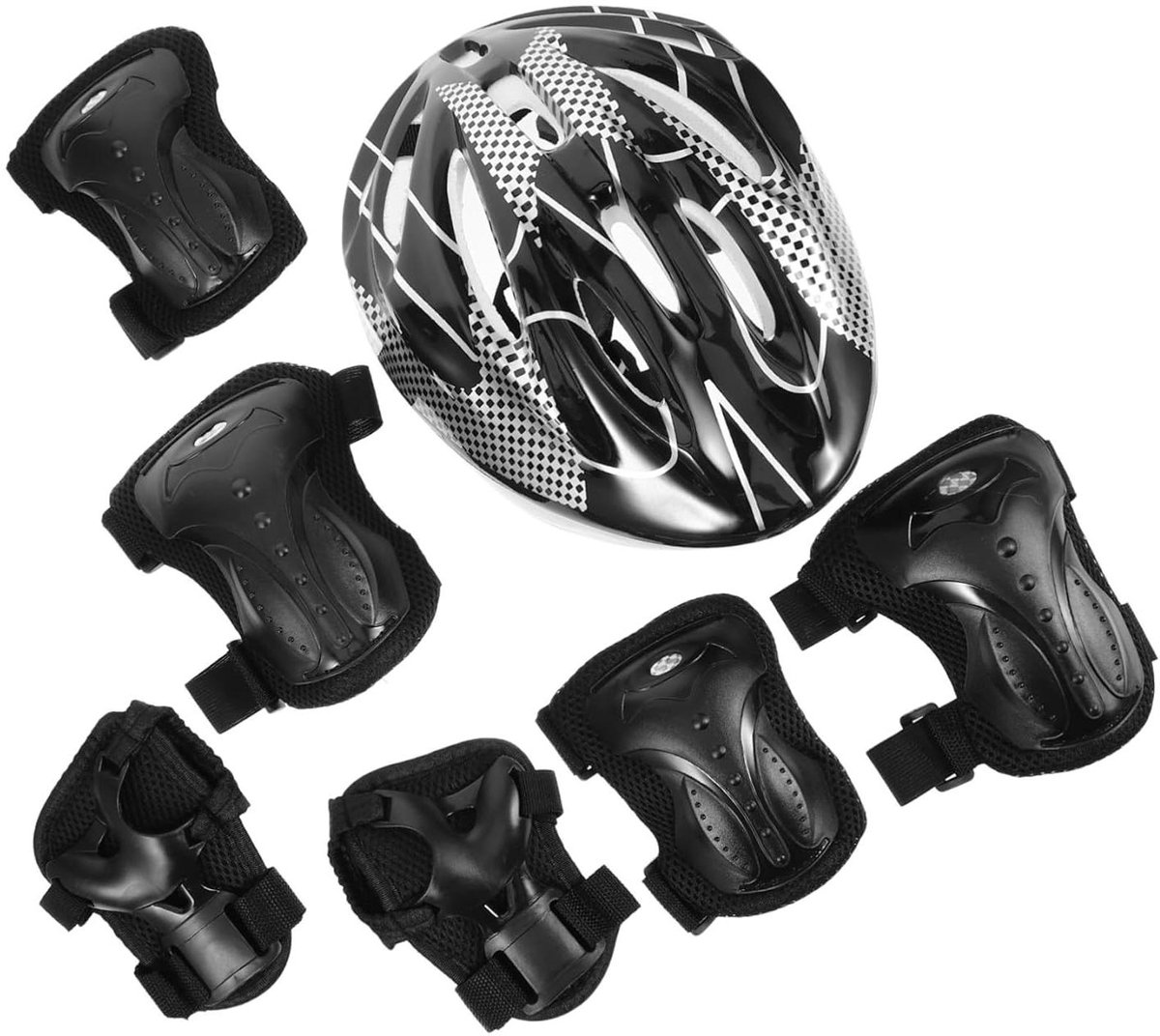 Beschermende Skate Gear - Veiligheid Set - Buiten Sporten - Duurzaam Ademend Materiaal - Volwassen Maat - Zwart