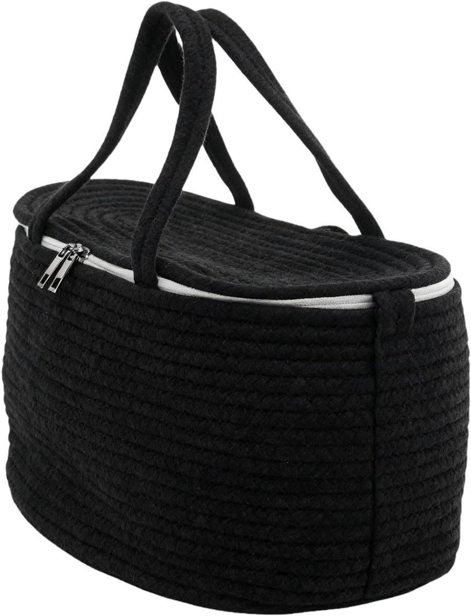 Luiermand Organizer - Draagbare Opbergtas - Babyartikelen Opslag - Verwijderbare Verdelers - 37 x 26 x 18.5 cm - Zwart