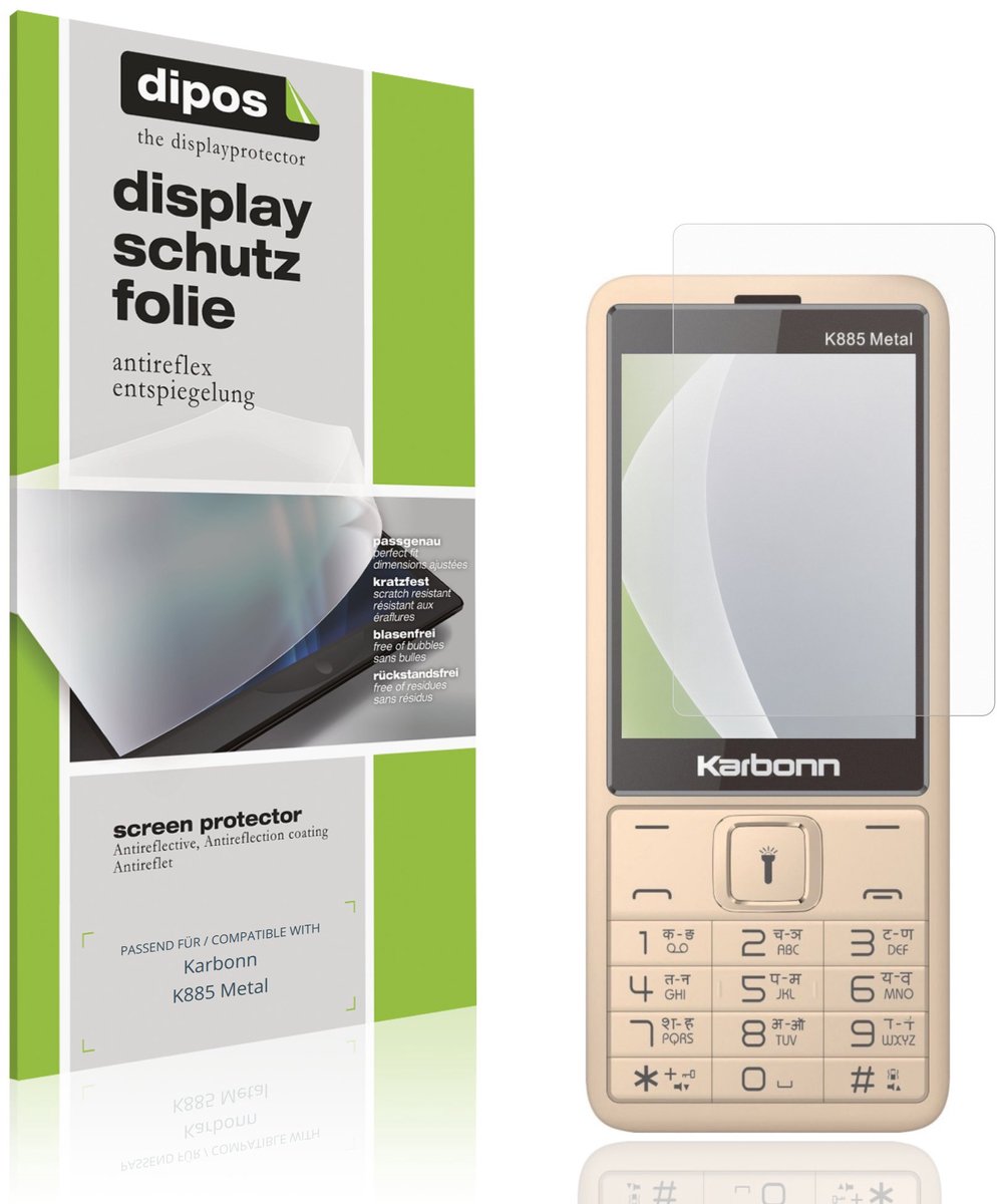 dipos – 4x Matte Beschermfolie geschikt voor Karbonn K885 Metal | Krasbestendige & antireflecterende Screenprotector Ultra-Thin