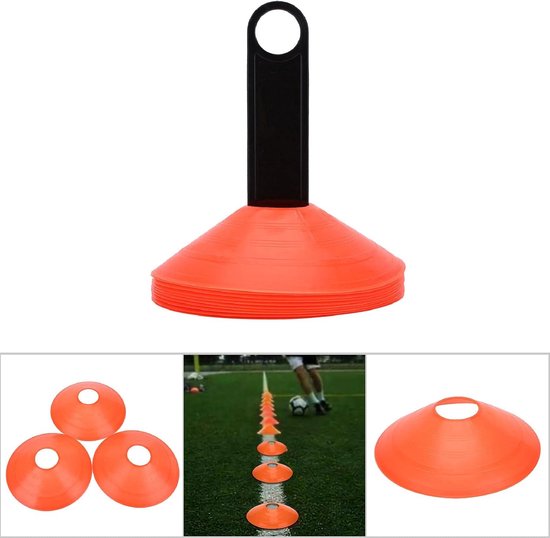 Sport Trainingskegels - Markering Schijven - Sport Training - Buigzaam Duurzaam Materiaal - 10 Stuks - Oranje — afbeelding 2
