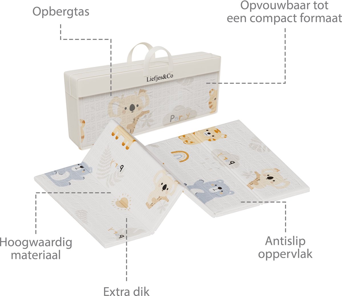 Liefjes & Co Speelmat Baby - Speelkleed Baby 180x200x1,5 cm – XPE Foam Speelkleed – Dubbelzijdige - Opvouwbaar thumbnail 4