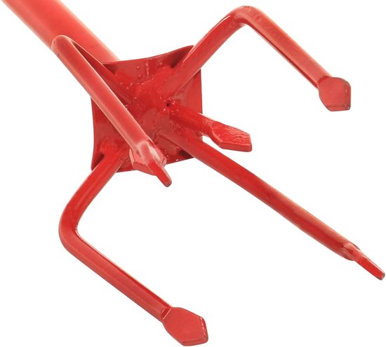 Tuinklauw Staal - Bodemverluchter Tuin - Bloembedden Verzorgen - Ergonomische Handgreep - 97 cm - Rood — afbeelding 2