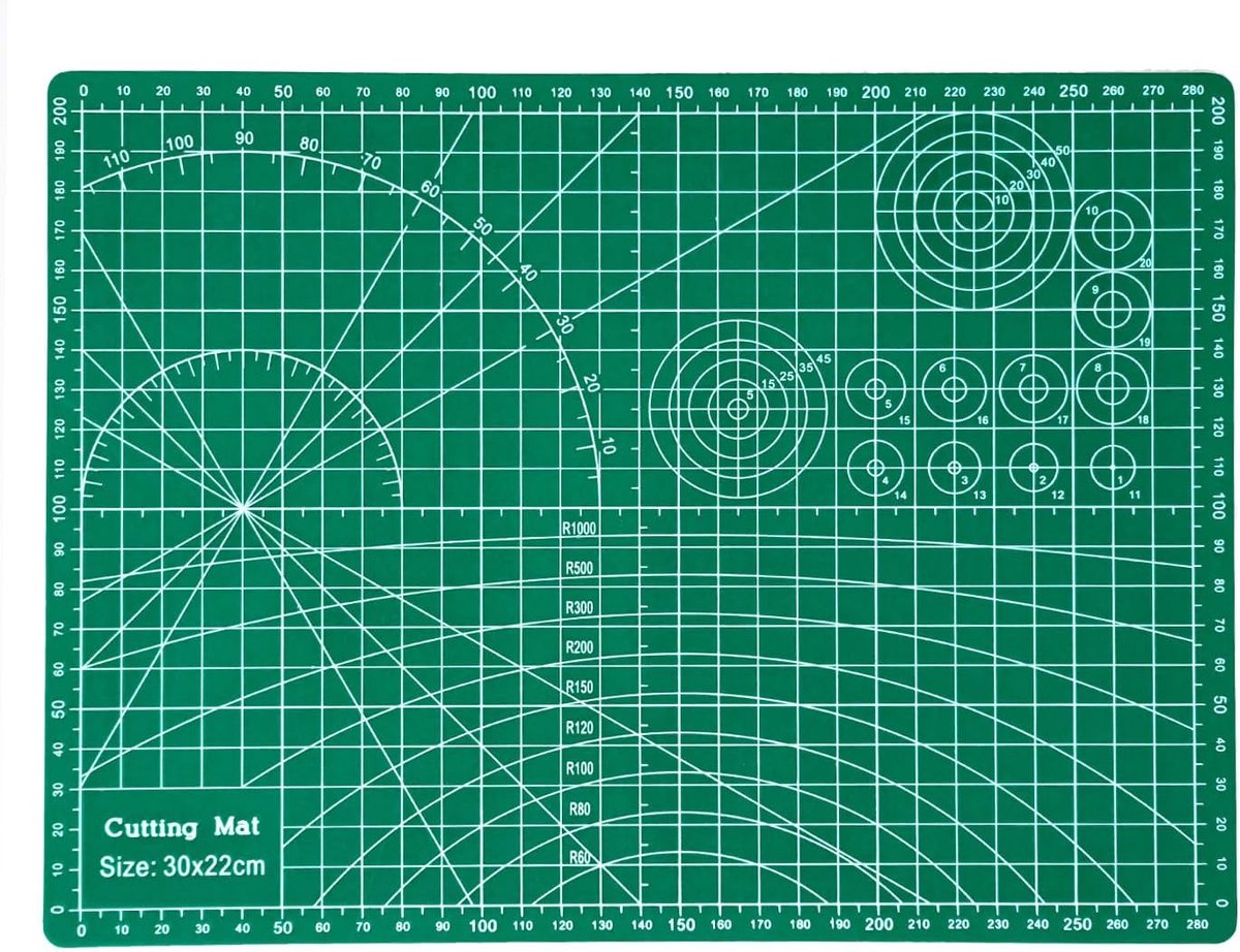 A4 Dubbelzijdig 3 lagen | 30x22cm | Groen | Voor naaien en knutselen | Snijonderlegger voor patchwork | Ideaal voor school, universiteit en werk