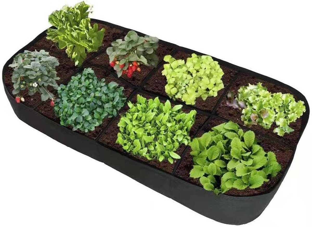Zakken Beihaoer grote stof verhoogd bed tuin groente plant kweekzakken planten container tas vilt voor buiten en binnen (Large)