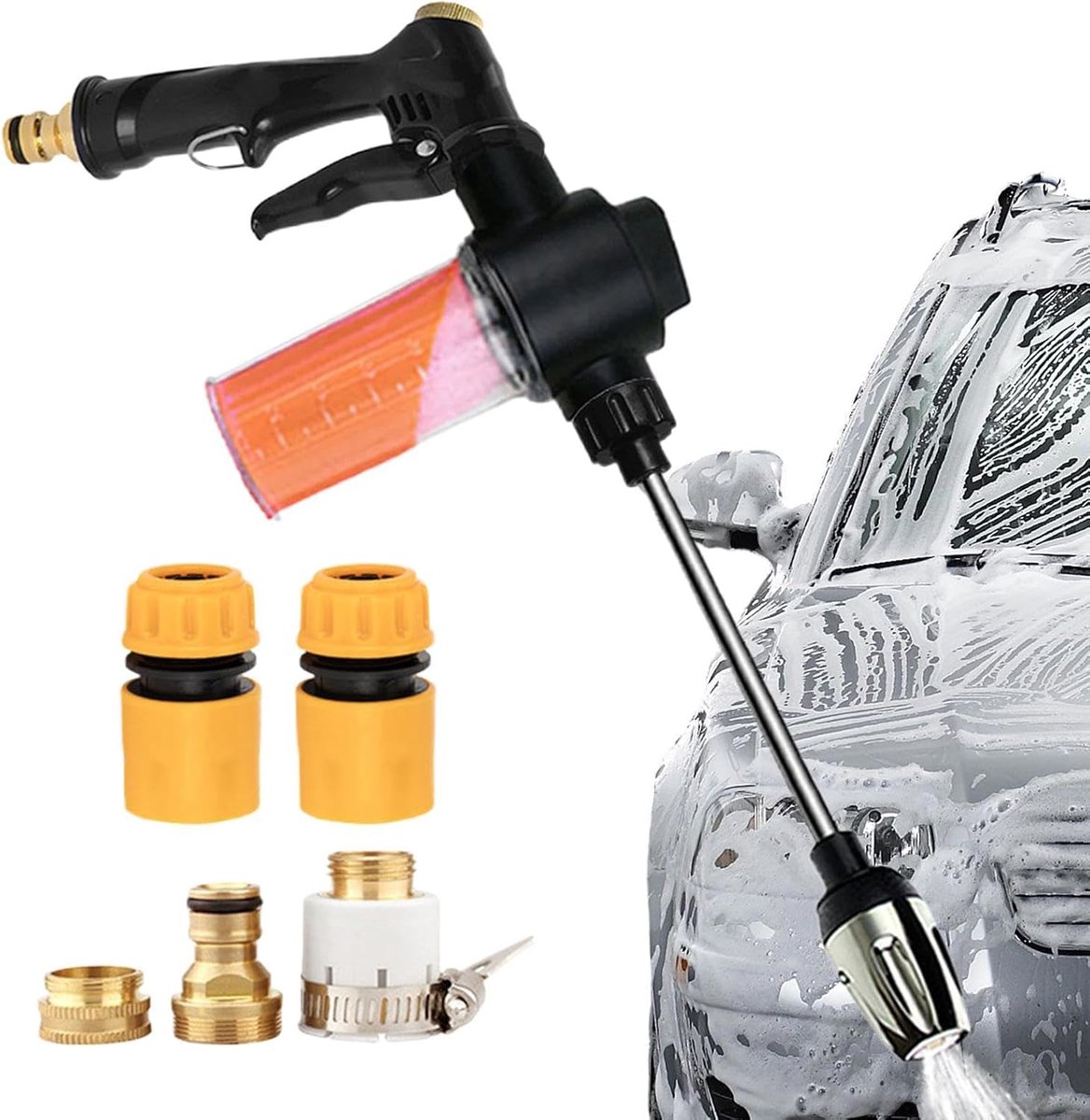 Hogedrukreiniger Tuinslang - Watersproeier Auto - Voertuigen Reinigen - Verstelbaar Mondstuk - 37 cm - Zoals op de foto