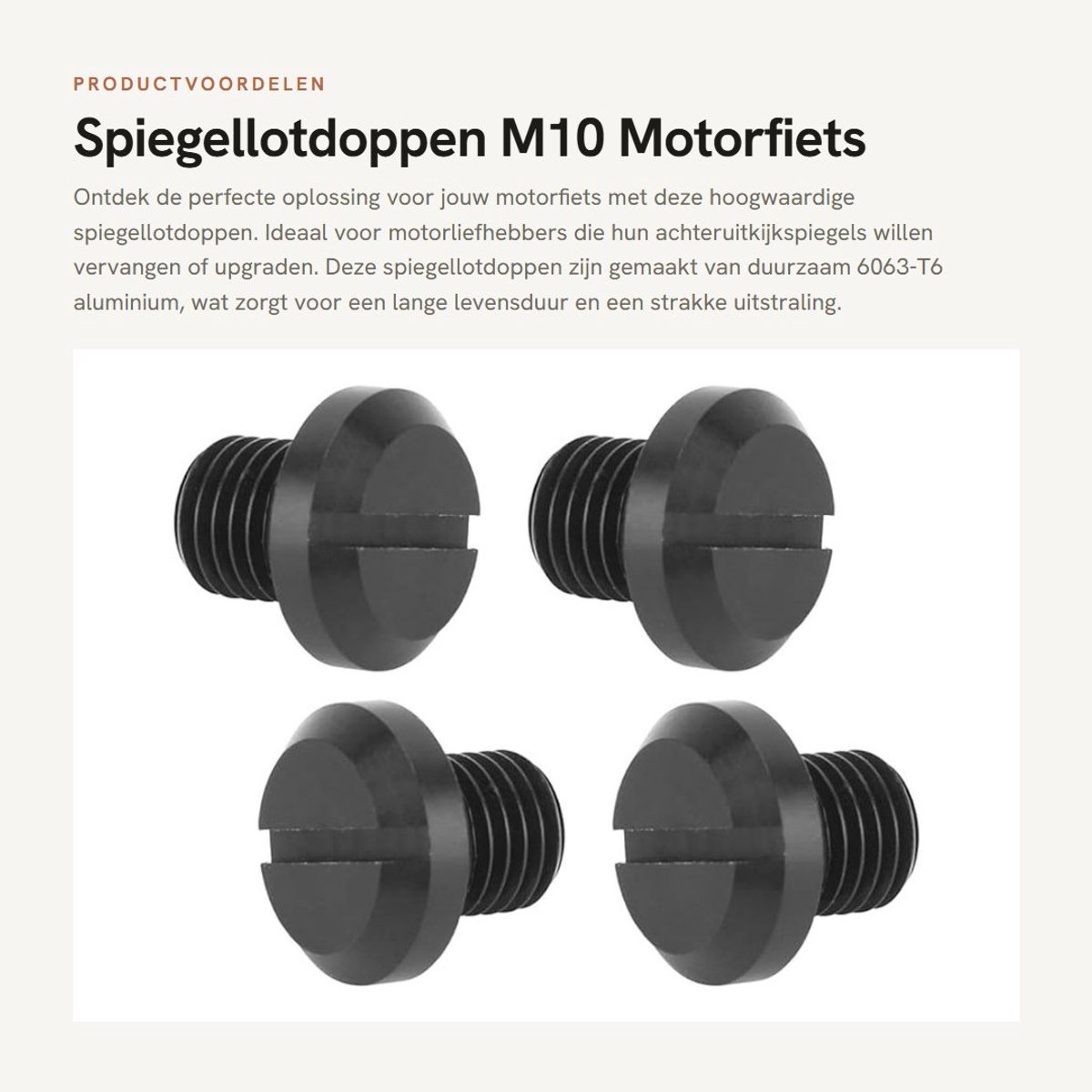 Dailygoods- Spiegellotdoppen M10 - 2 Paar - Aluminium - Vervanging voor Motorfiets - Eenvoudige Installatie - 100% Gloednieuw - Spiegatstop